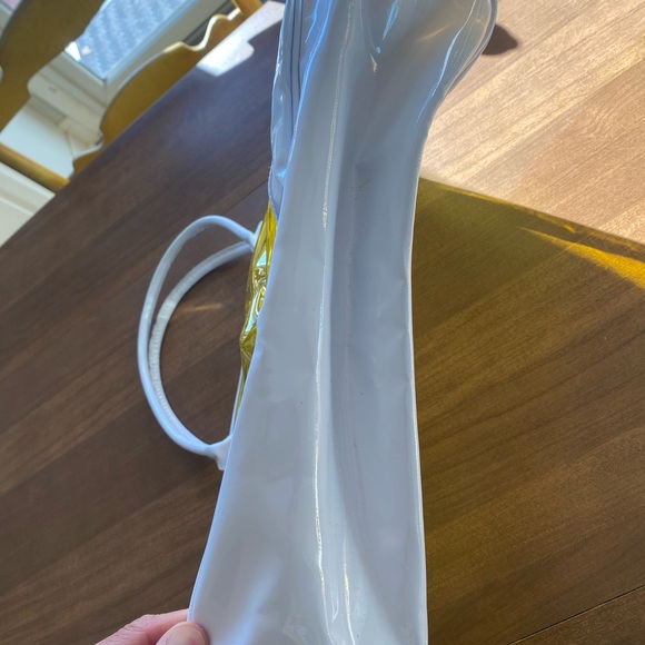 Medium Plastic Transparent Yellow/White Tote Bag - Picture 7 of 7